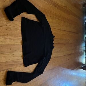 Brandy Melville Black Ruffled Top
